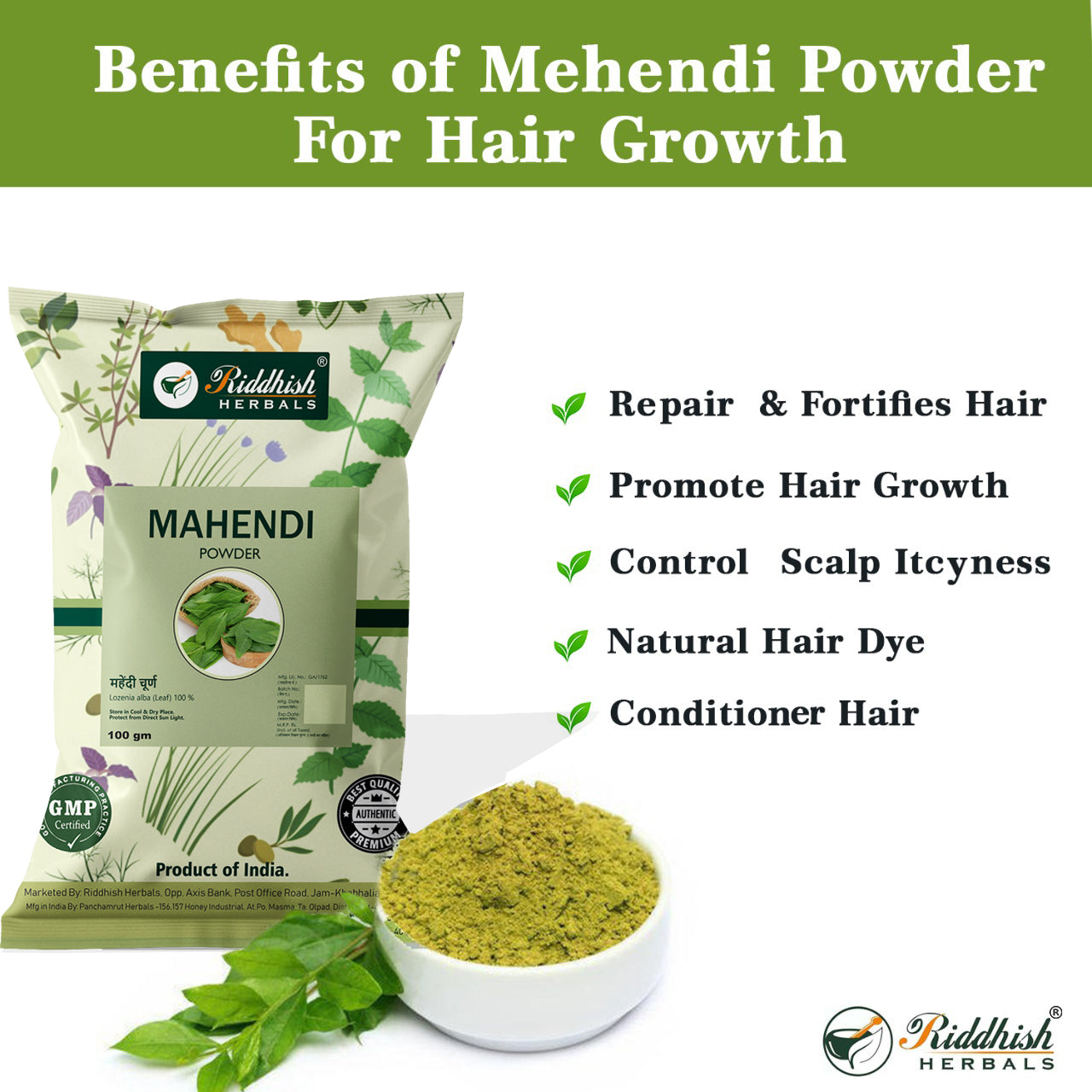 Natural Henna Leaves Powder / Mahendi for Hair