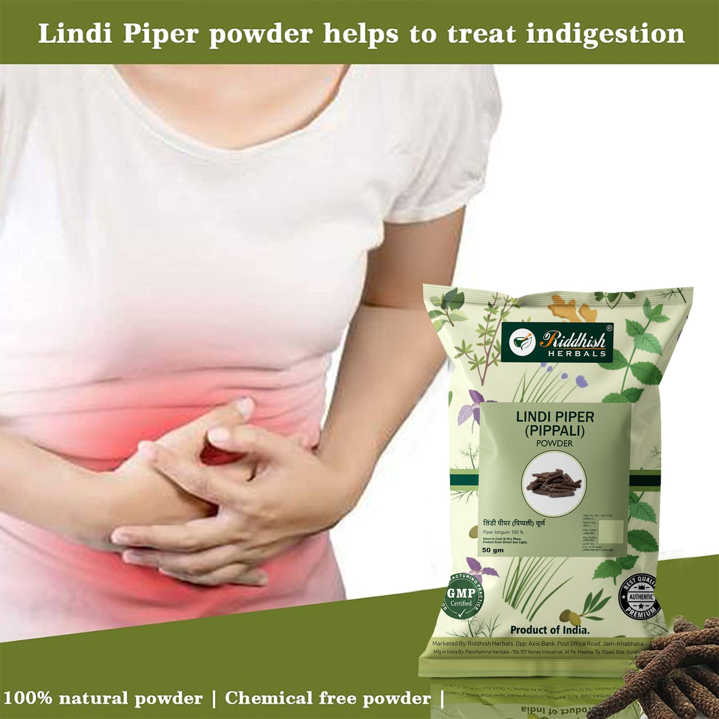 Lindi Piper Churna 50gm | Digestive Health | RIDDHISH HERBALS