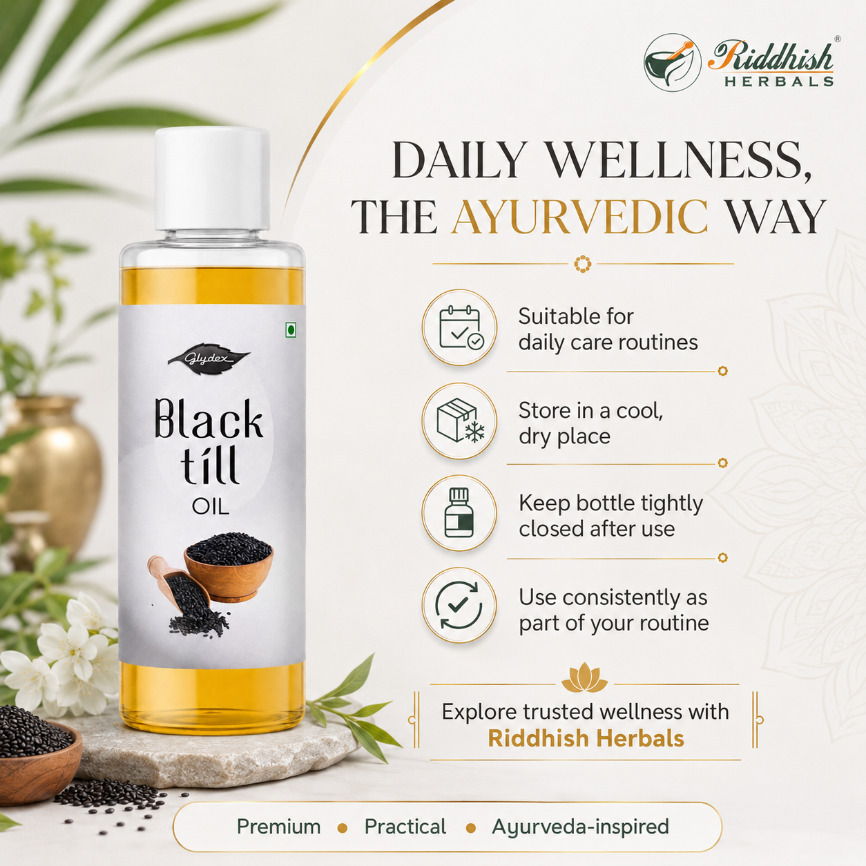 BLACK TIL OIL (50ML) | Natural Skin & Hair Health | GLYDEX PHARMACEUTICAL