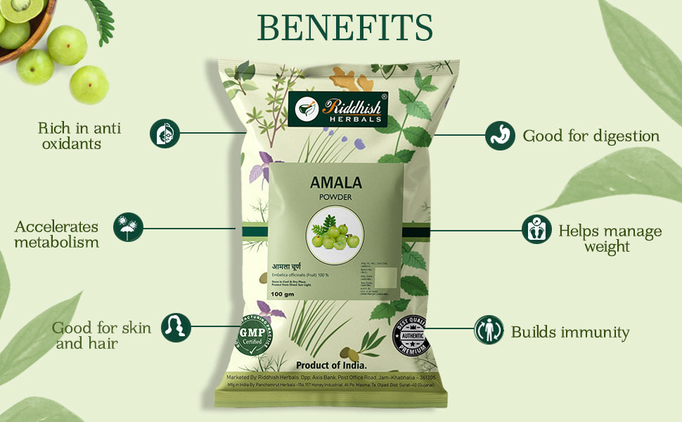 Amala Powder 100gm | For Healthy Skin and Hair | 100gm | Riddhish Herbals | 🌿
