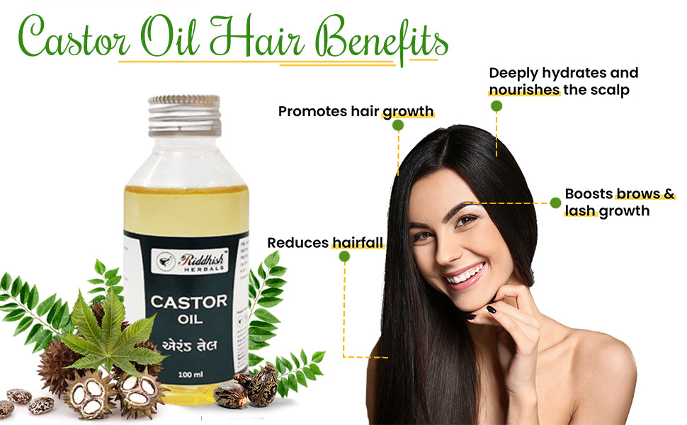Castor Oil 100ml | | Natural Hair Growth & Skin Health | RIDDHISH HERBALS