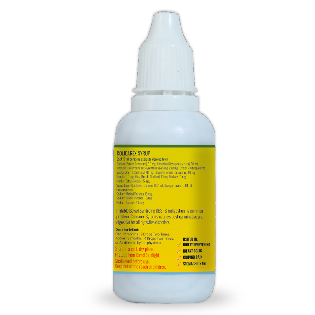 Colicarex Syrup – Ayurvedic Infant Digestive Drops (30 ml Dropper)
