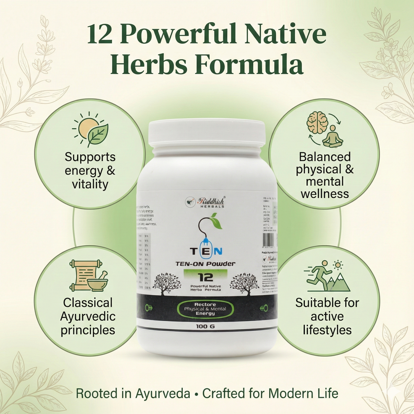 Ten On Powder 100gm | Ayurvedic Vitality & Wellness Support | Riddhish Herbals