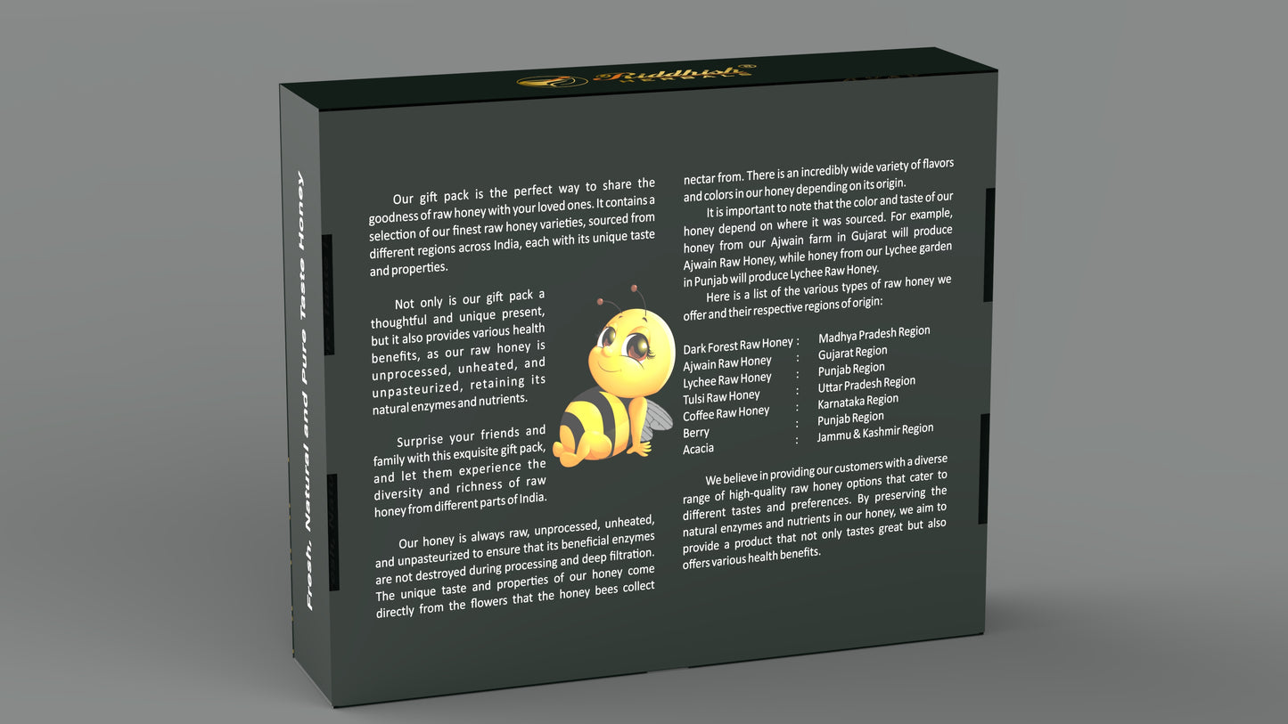 Raw Unprocessed Organic Honey Combo Gift Pack | Natural Honey Gift Pack | Gift for Corporates , Friends and Family