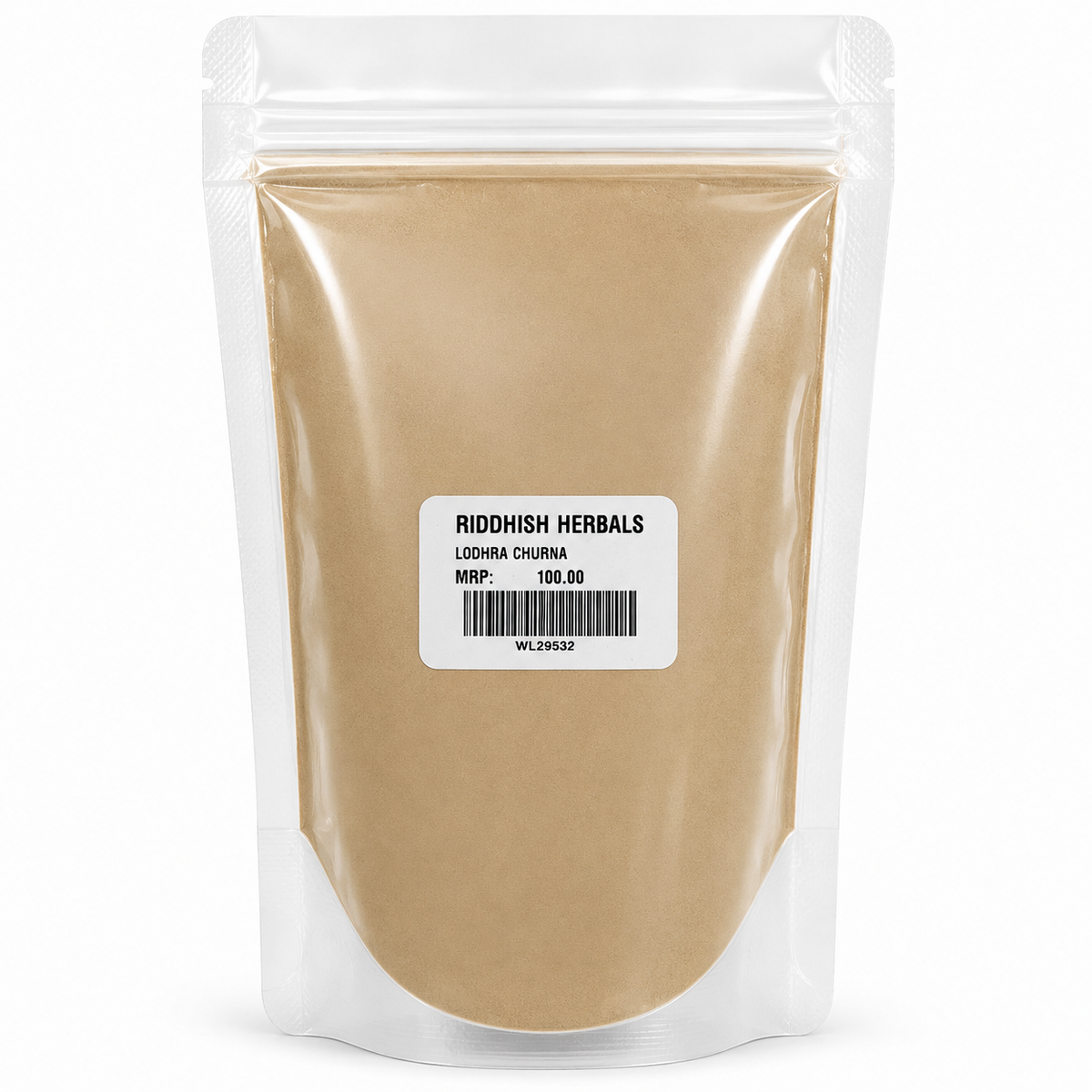 Lodhra Churna Riddhish Herbals front pouch mockup