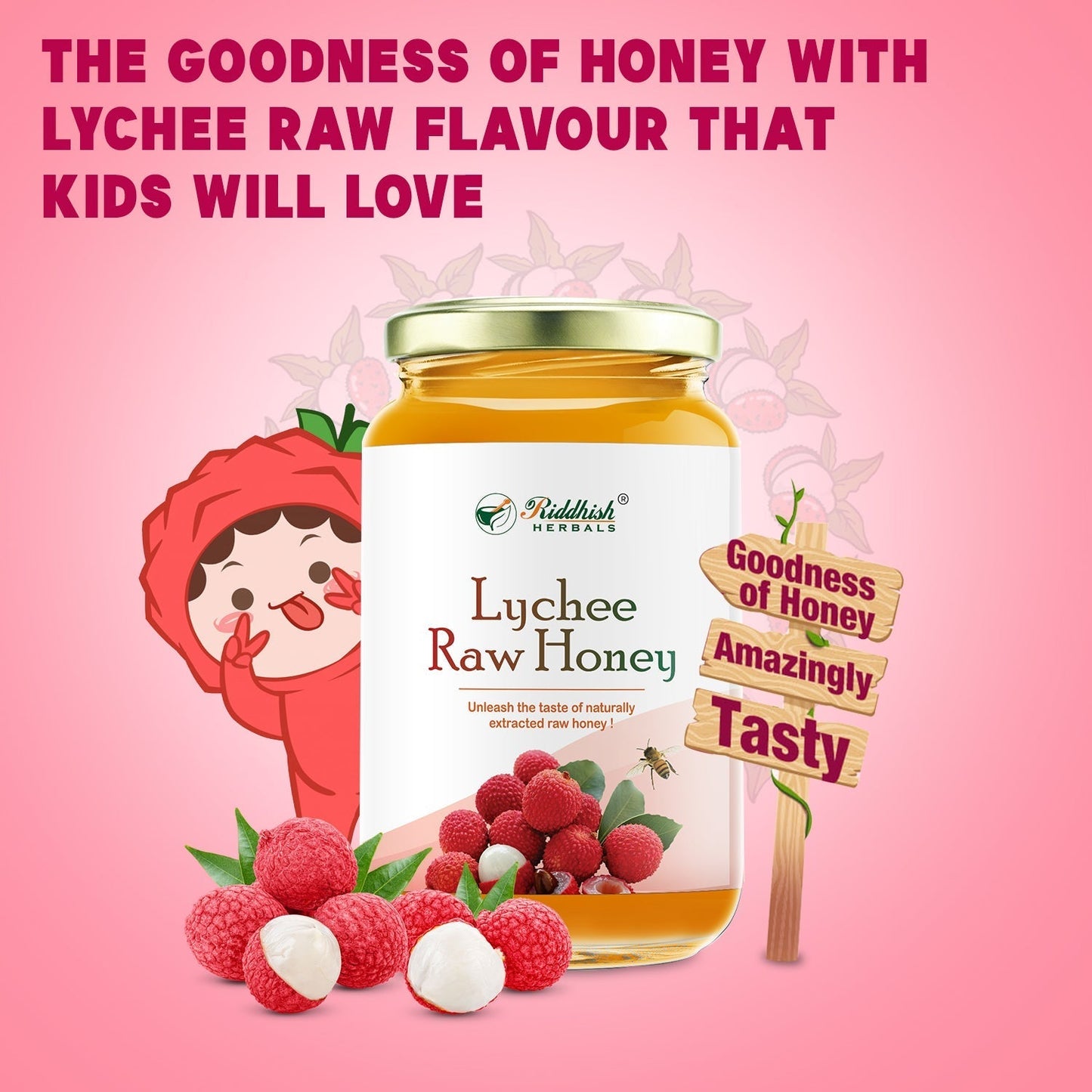 Lychee Honey Raw Organic Honey 500g | Natural Taste Honey | Raw and Unprocessed | Punjab Region
