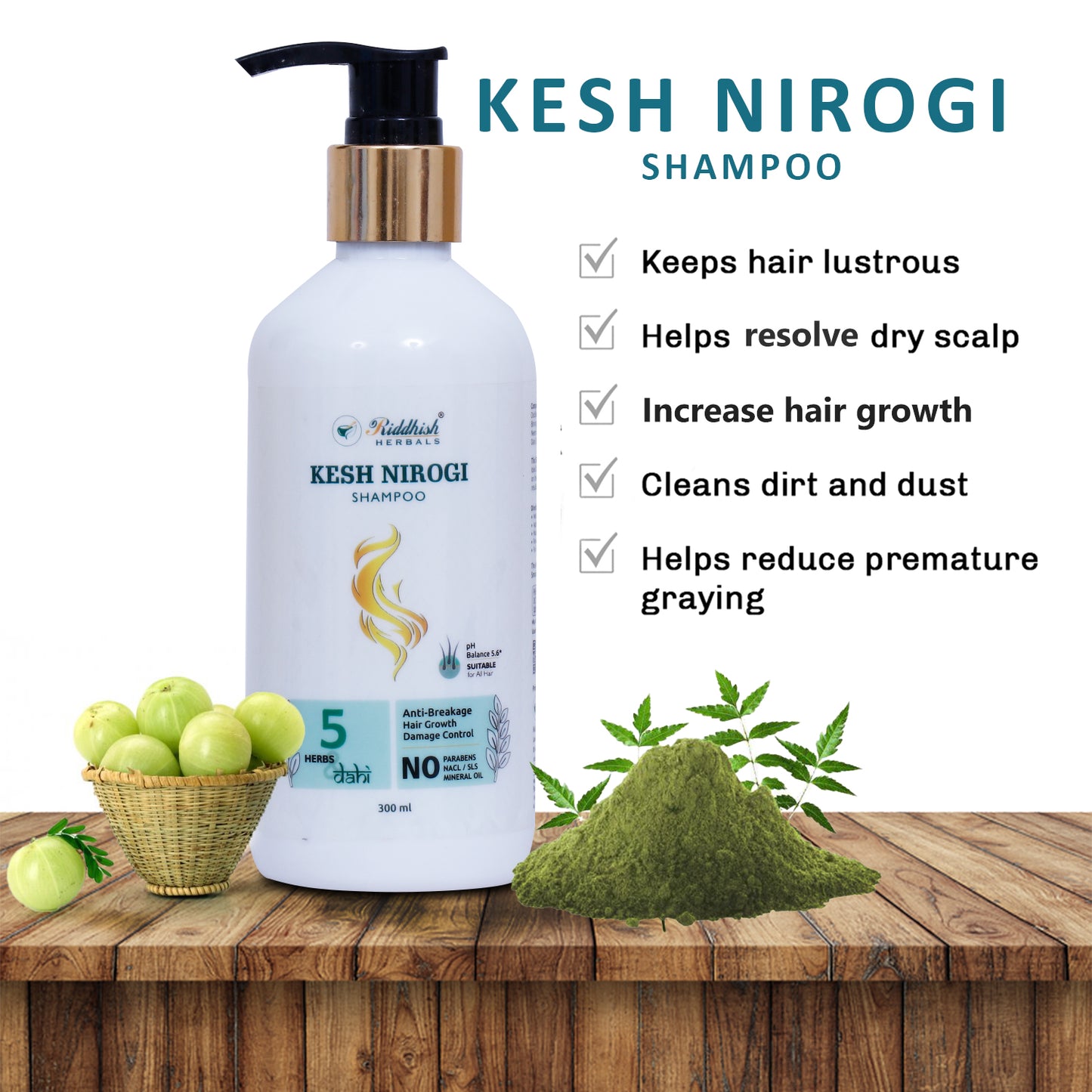 Kesh Nirogi Smooth & Silky Shampoo | Ayurvedic Hair Nourishment & Shine | Riddhish Herbals