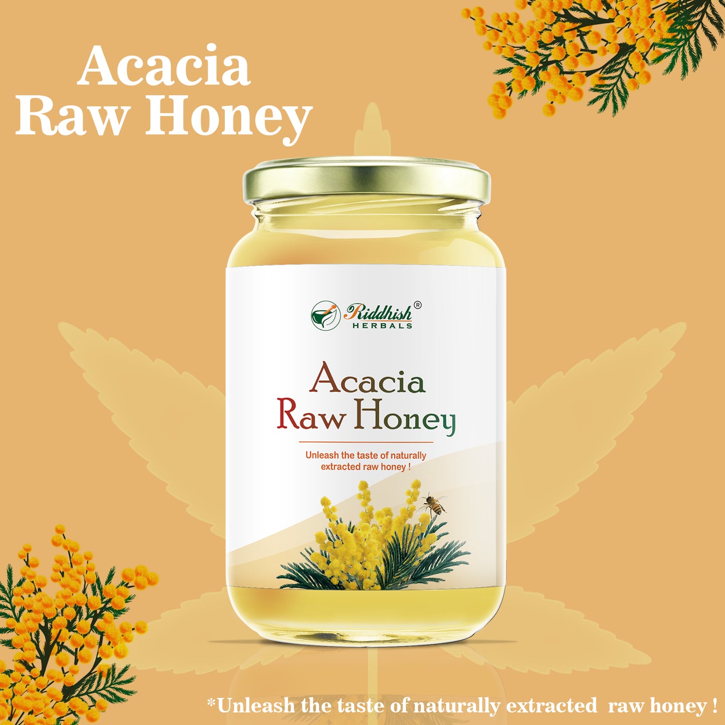 Acacia Raw Organic Honey 500g | Natural Taste Honey | Raw and Unprocessed | Kashmir Region