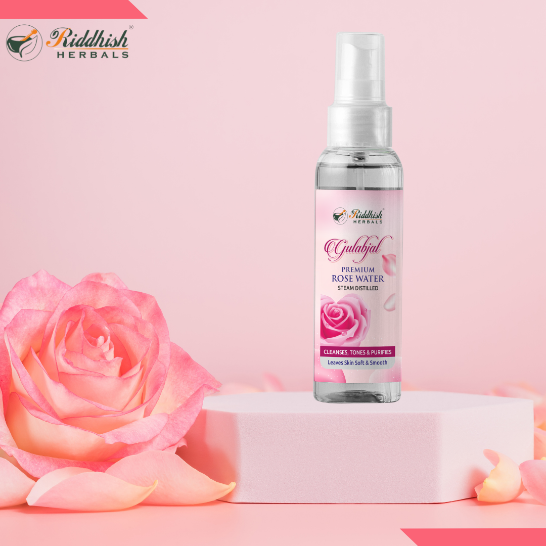 Riddhish Herbals Premium Rose Water (Steam Distilled) For Cleanses, Tones & Purifies (100ml)