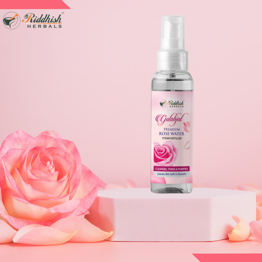 Riddhish Herbals Premium Rose Water (Steam Distilled) For Cleanses, Tones & Purifies (100ml)