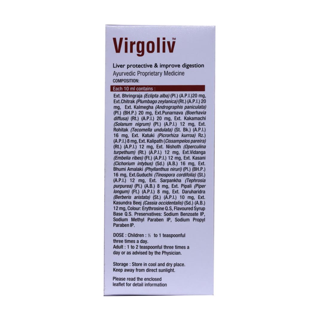 Virgoliv Syrup 200ML VIRGO | Ayurvedic Liver Detoxification and Digestive Support