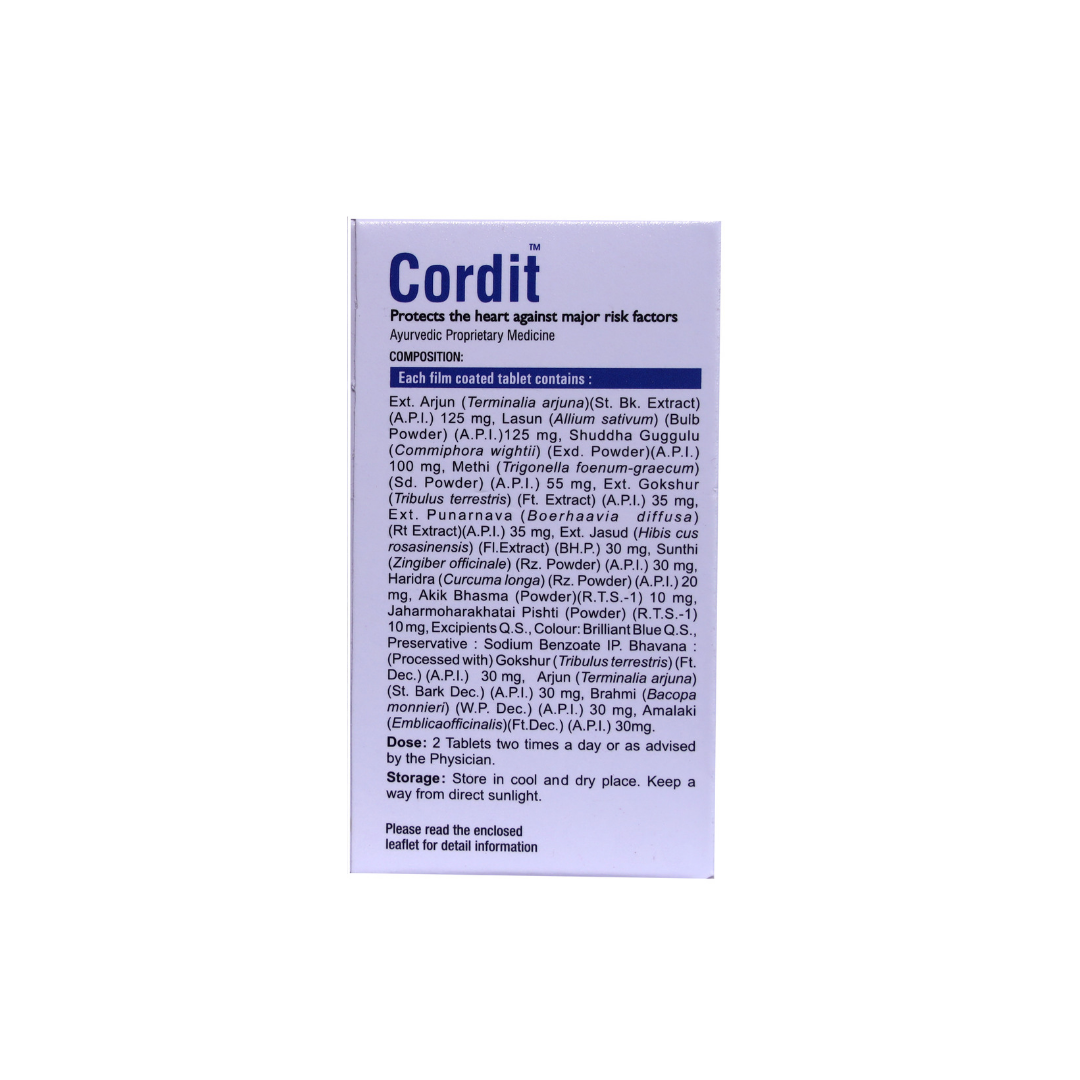 CORDIT TABLET VIRGO 30 TAB | Cardiotonic, Anti-Lipidemic, Anti-Angina | Supports Heart Health and Wellness