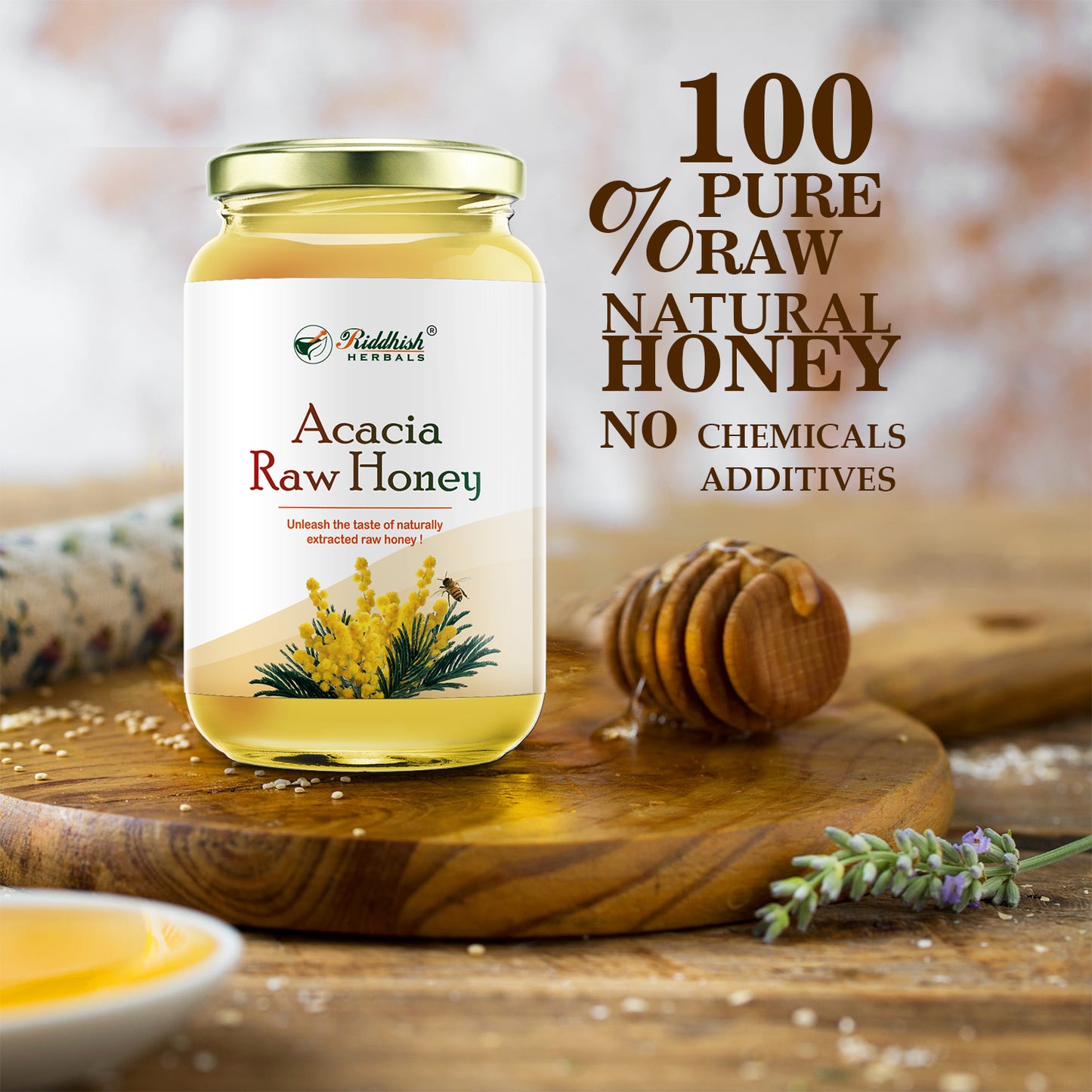 Acacia Raw Organic Honey 500g | Natural Taste Honey | Raw and Unprocessed | Kashmir Region