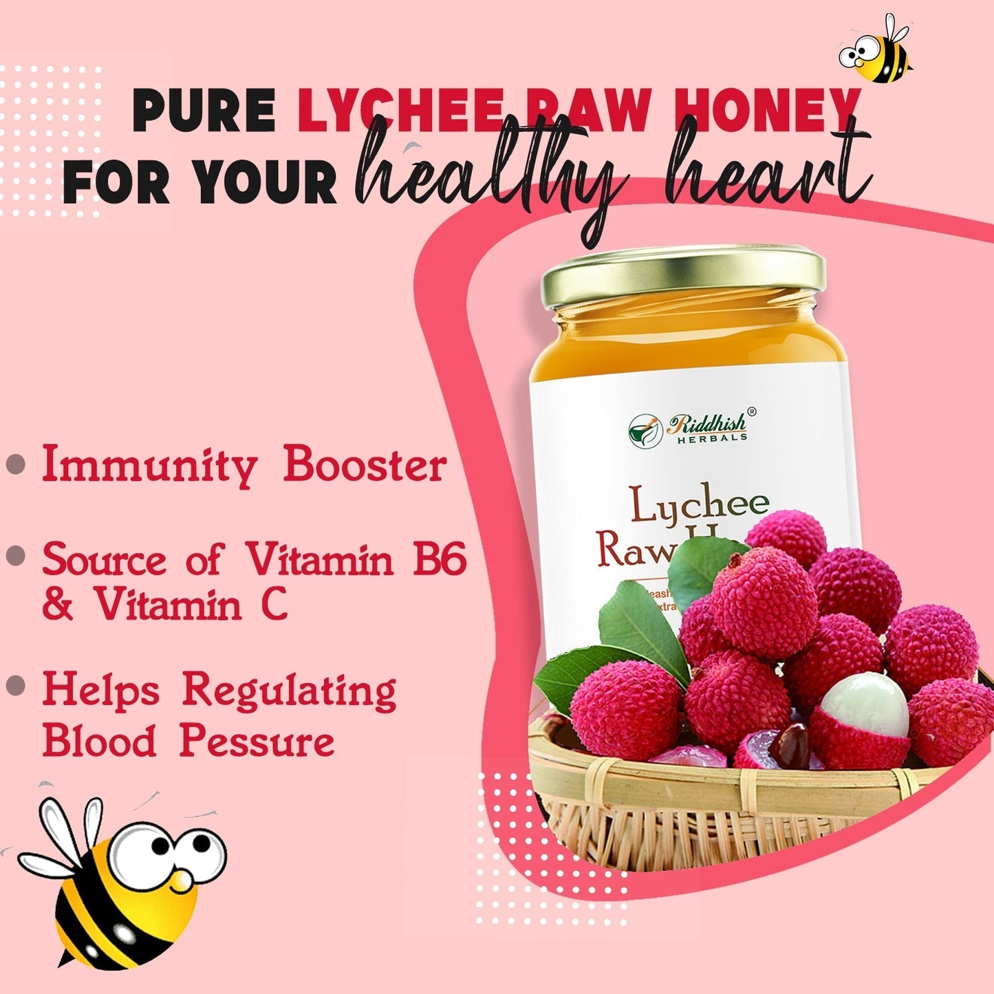 Lychee Honey Raw Organic Honey 500g | Natural Taste Honey | Raw and Unprocessed | Punjab Region