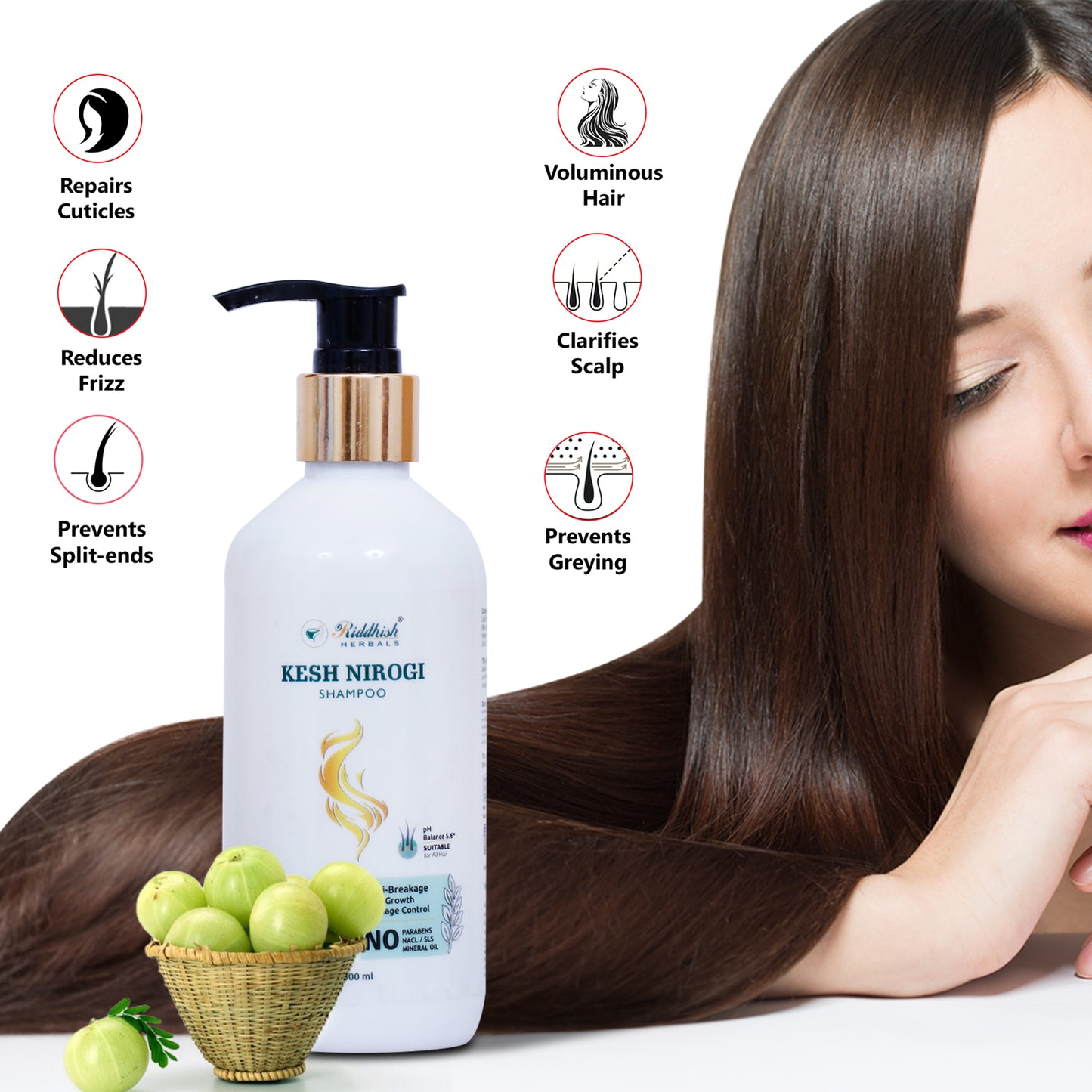 Kesh Nirogi Smooth & Silky Shampoo | Ayurvedic Hair Nourishment & Shine | Riddhish Herbals