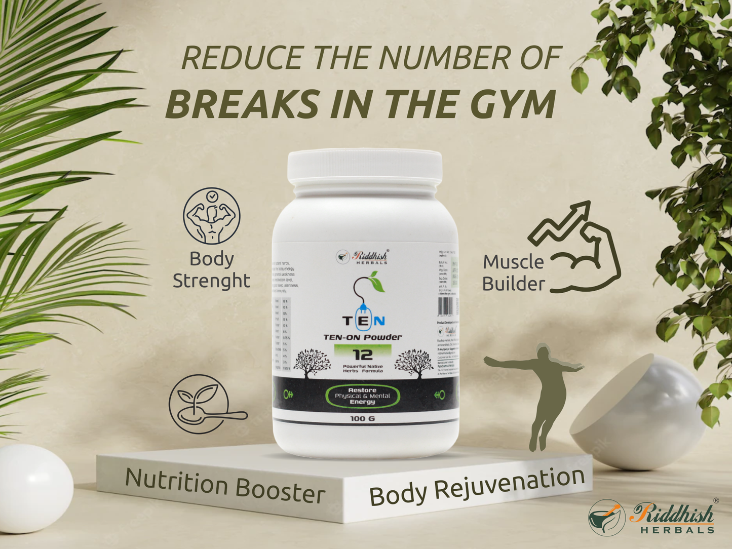 Ten On Powder 100gm | Ayurvedic Vitality & Wellness Support | Riddhish Herbals