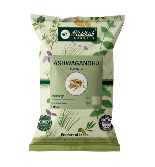 Ashwagandha Powder 100gm - Natural Stress Relief & Immunity Booster | Riddhish Herbals