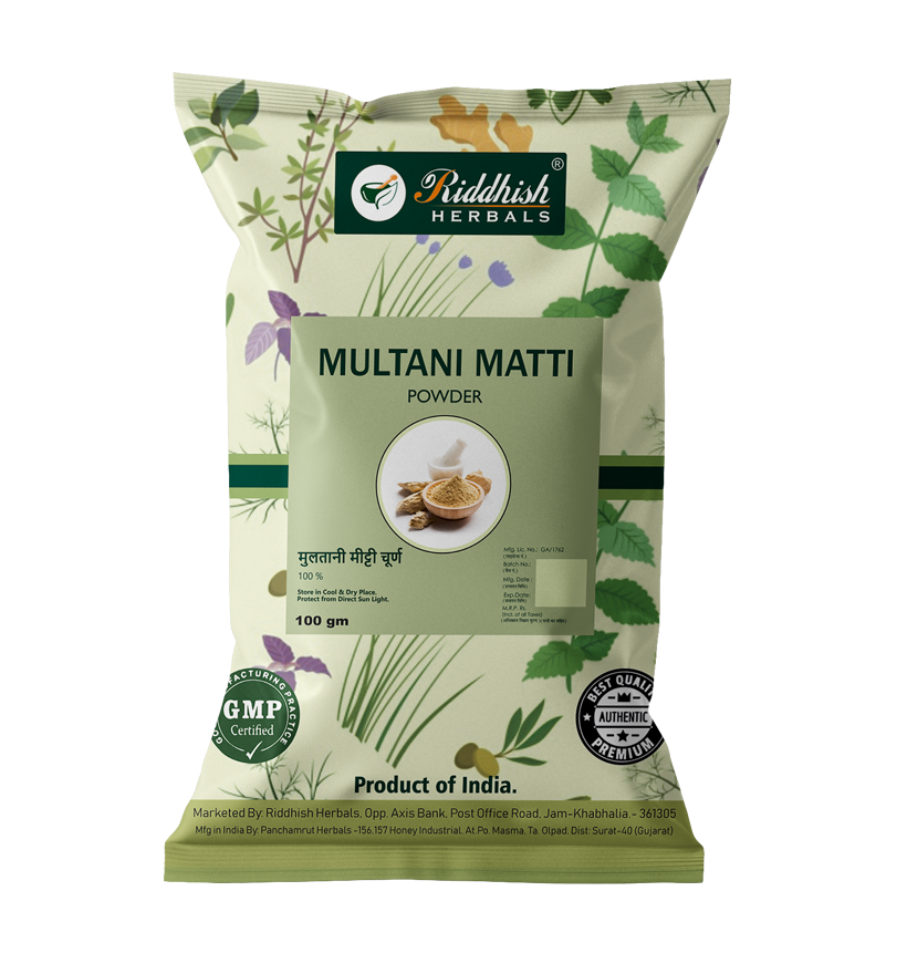 Multani Mitti Powder for Skin & Hair Care  | 100gm | Riddhish Herbals