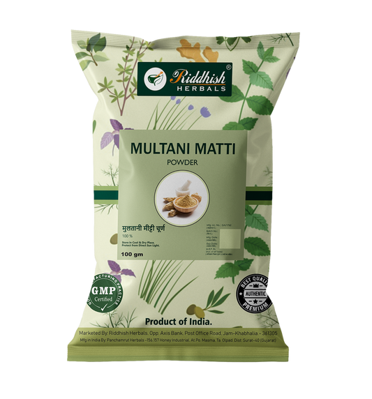 Multani Mitti Powder for Skin & Hair Care  | 100gm | Riddhish Herbals