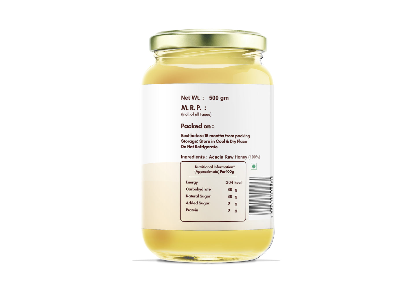 Acacia Raw Organic Honey 500g | Natural Taste Honey | Raw and Unprocessed | Kashmir Region