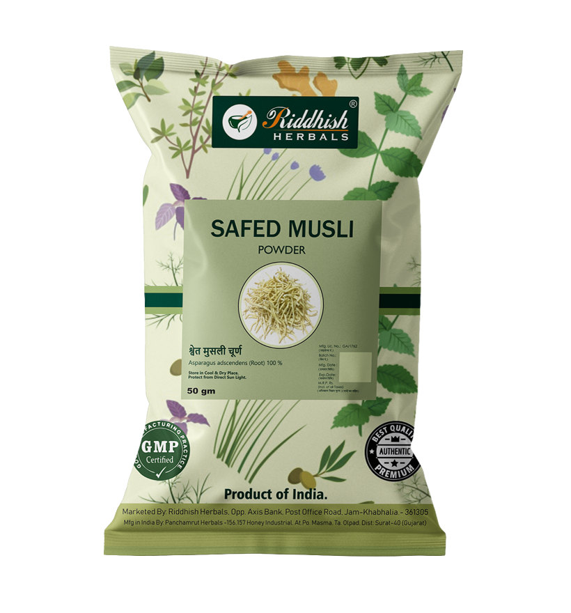 SAFED MUSLI 50gm| Strength, Stamina, and Vitality Booster| Supreme Quality Root Powder | RIDDHISH HERBALS