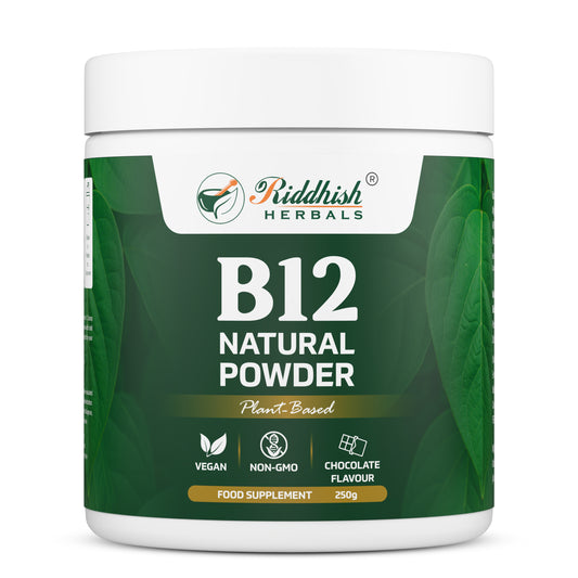 B12 NATURAL POWDER- PLANT BASED | VEGAN | NON-GMO | CHOCOLATE FLAVOUR - 250G