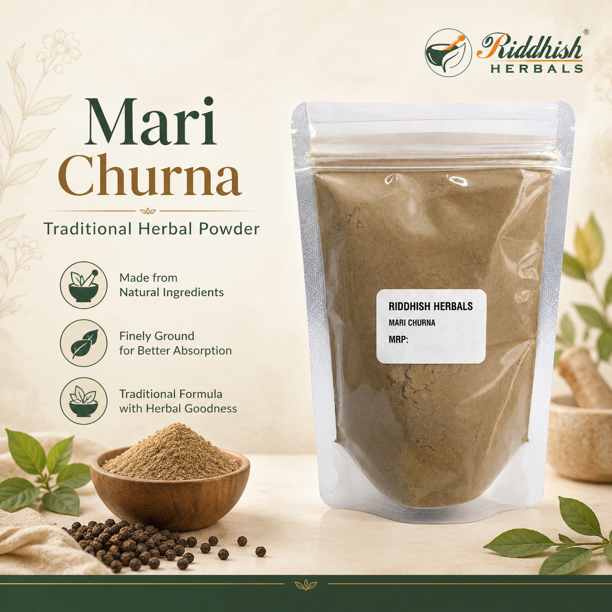 KALA MARI CHURNA 100G | Piper nigrum
