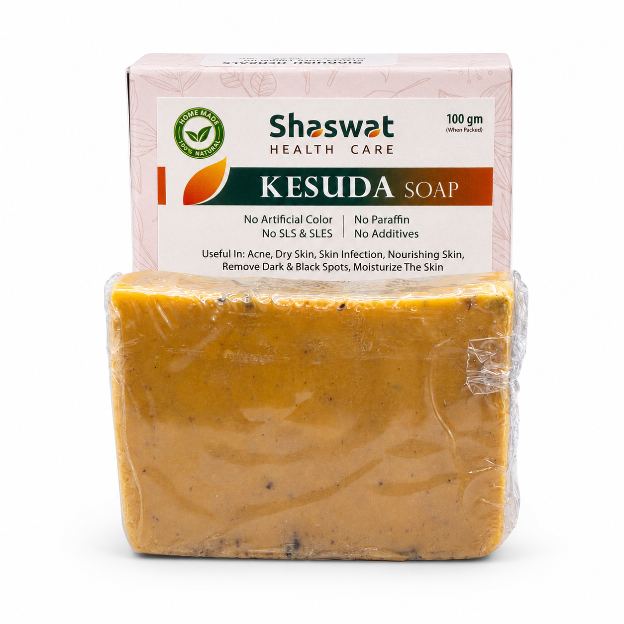 Kesuda Handmade Soap 100gm | Butea monosperma | Natural Palash Flower Soap for Gentle Skin Cleansing & Nourishment
