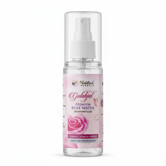 Riddhish Herbals Premium Rose Water (Steam Distilled) | Rosa centifolia | Cleanses, Tones & Purifies | 100ml
