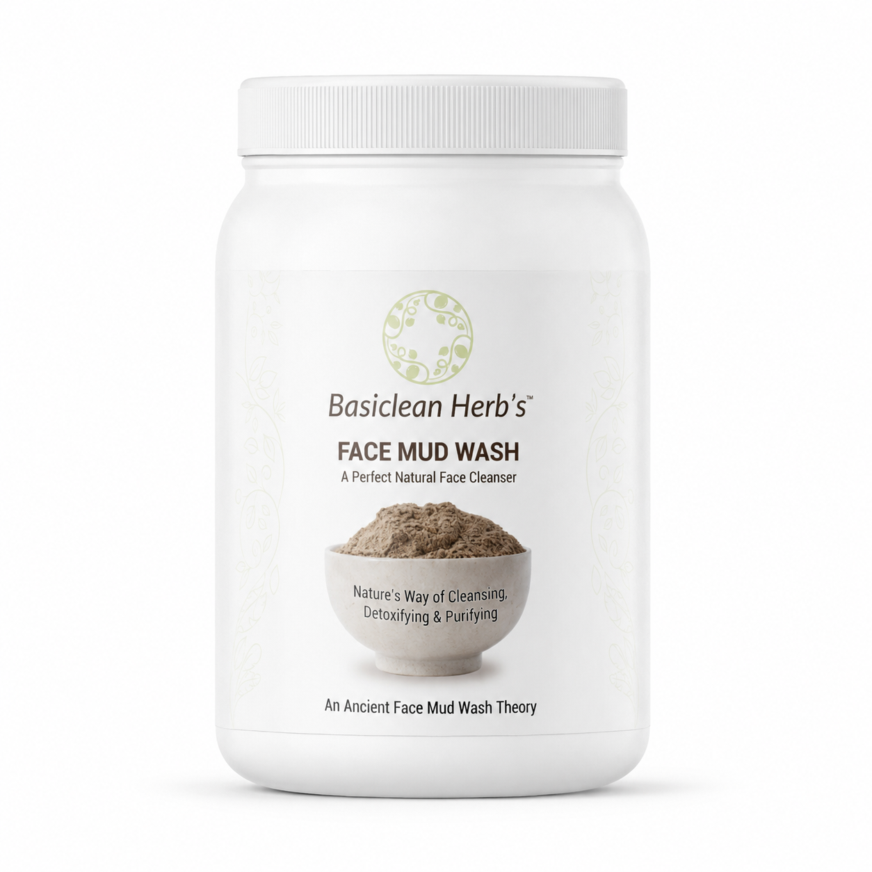 Basiclean Herb's Mud Face Wash Powder | Herbal Clay Cleanser | 150gm | Riddhish Herbals
