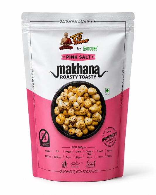Pink Salt Makhana 95gm | Fox Nuts with Himalayan Pink Salt | Healthy Flavoured Snack | Riddhish Herbals