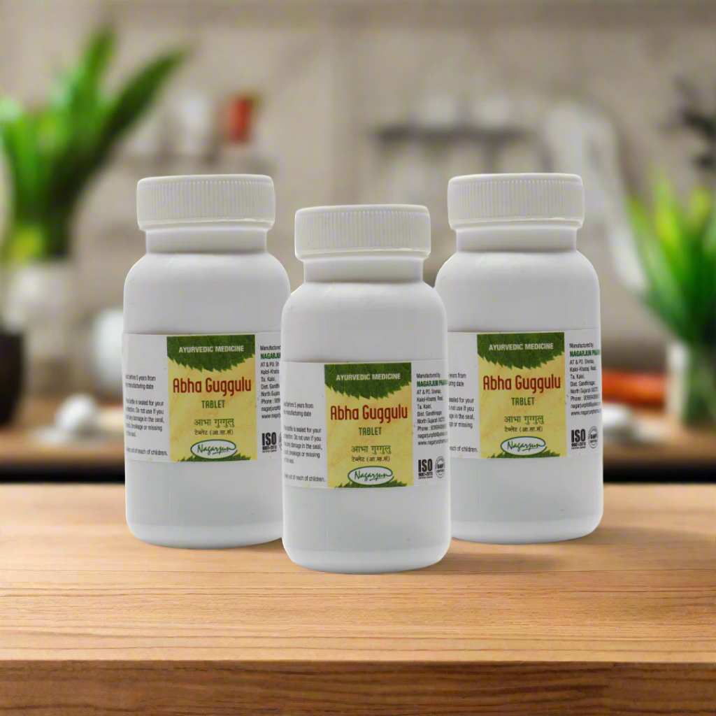 Nagarjun Abha Guggulu 60 Tablets Classical Guggulu Kalpana — Riddhish Herbals Gujarat
