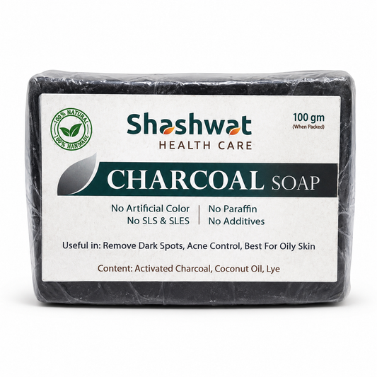 Activated Charcoal Handmade Soap 100gm | Riddhish Herbals | Natural Deep Cleansing Soap