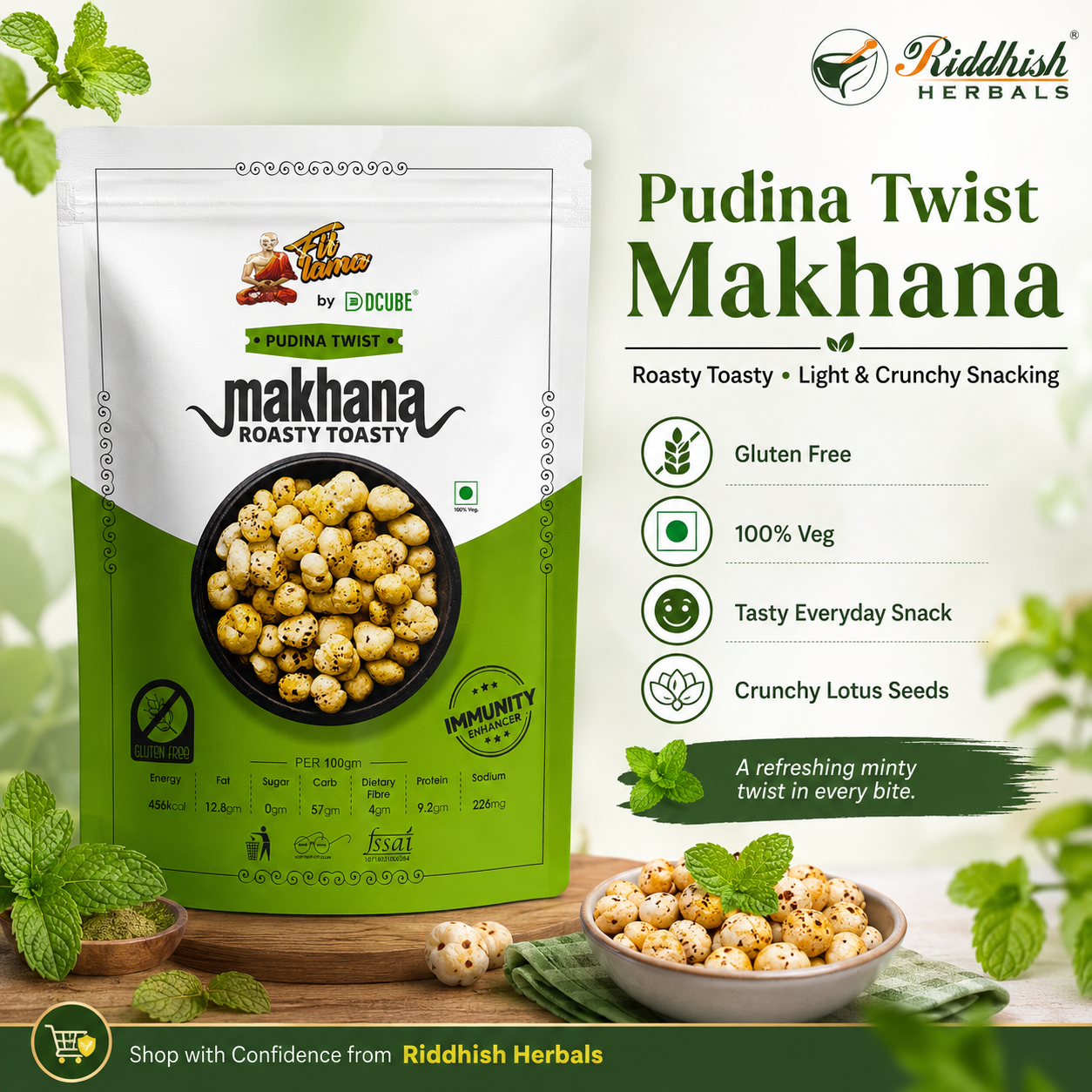 PUDINA TWIST MAKHANA 90GM