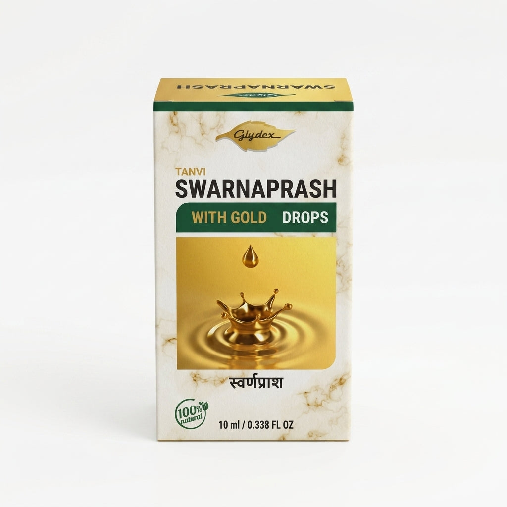 Tanvi Swarnaprash with Gold Drops (Swarna Prashan) – Glydex – 10 ml pack front