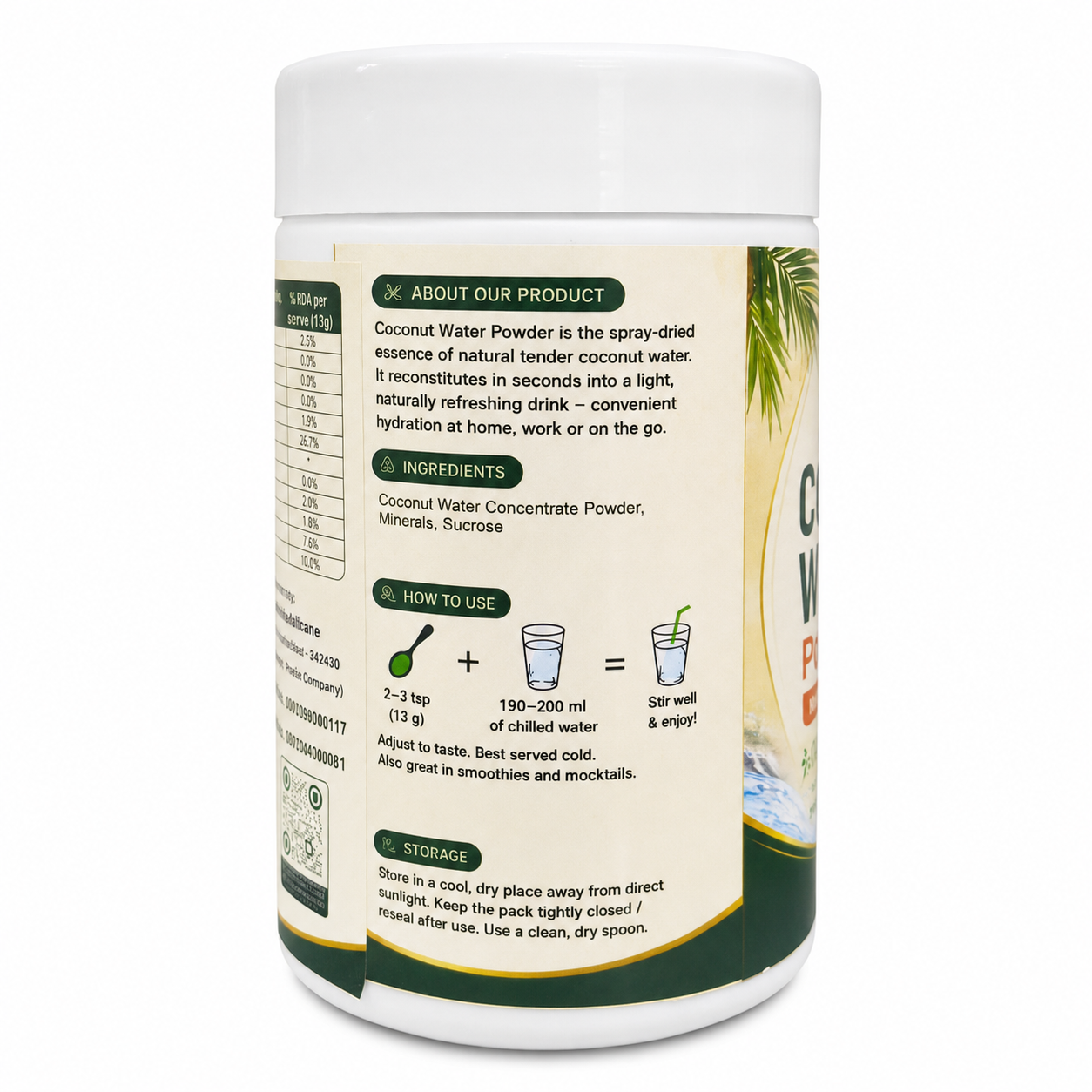Coconut Water Powder (Nariyal Pani) – Instant Drink Mix – Riddhish Herbals