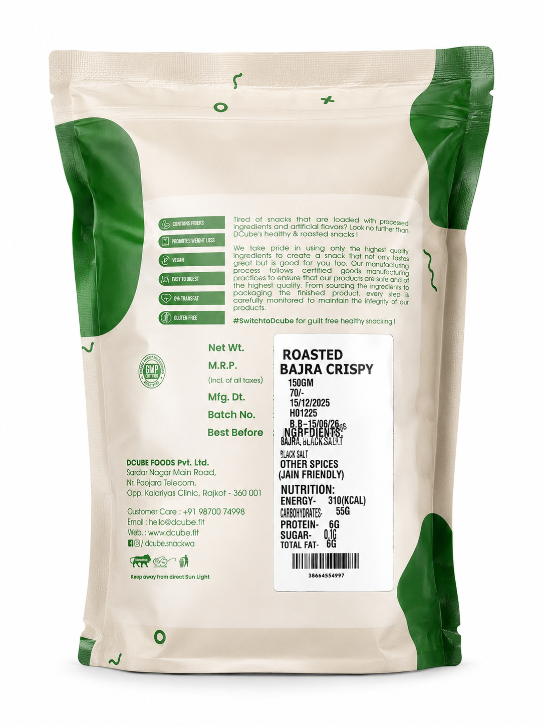 Roasted Bajra Crispy | Pearl Millet Roasted Snack | Nutrient-Rich Healthy Crunchy Snack | Riddhish Herbals