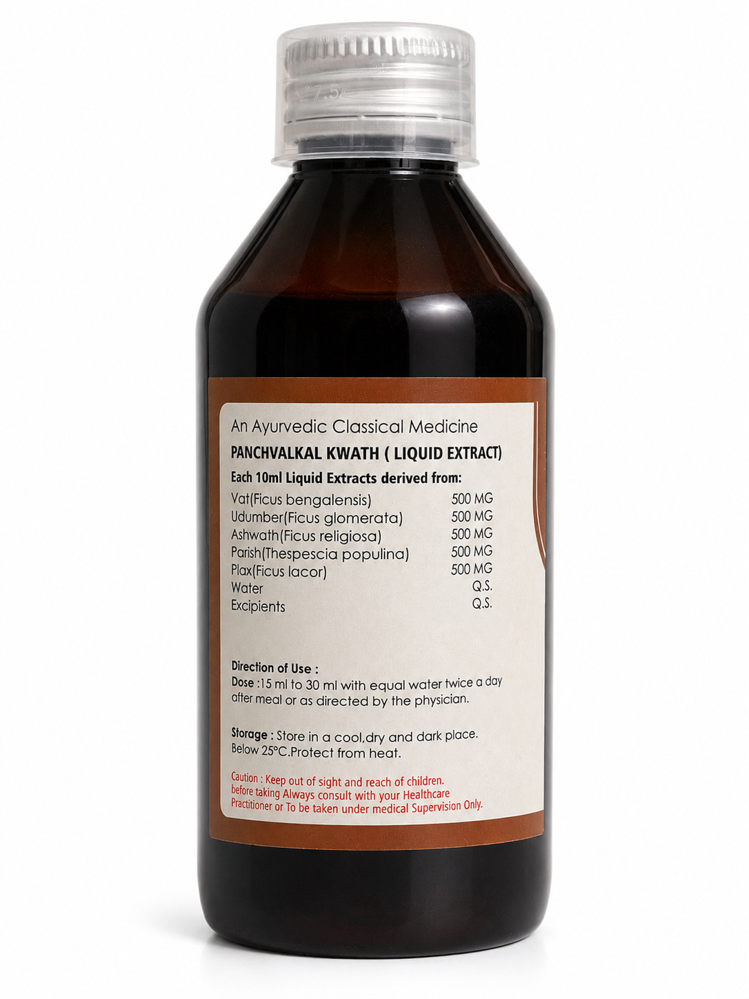 Panchvalkal Kwath Liquid 200ml | Panchamrut Herbals | Classical Ayurvedic Five-Bark Decoction for Skin & Wound Wellness