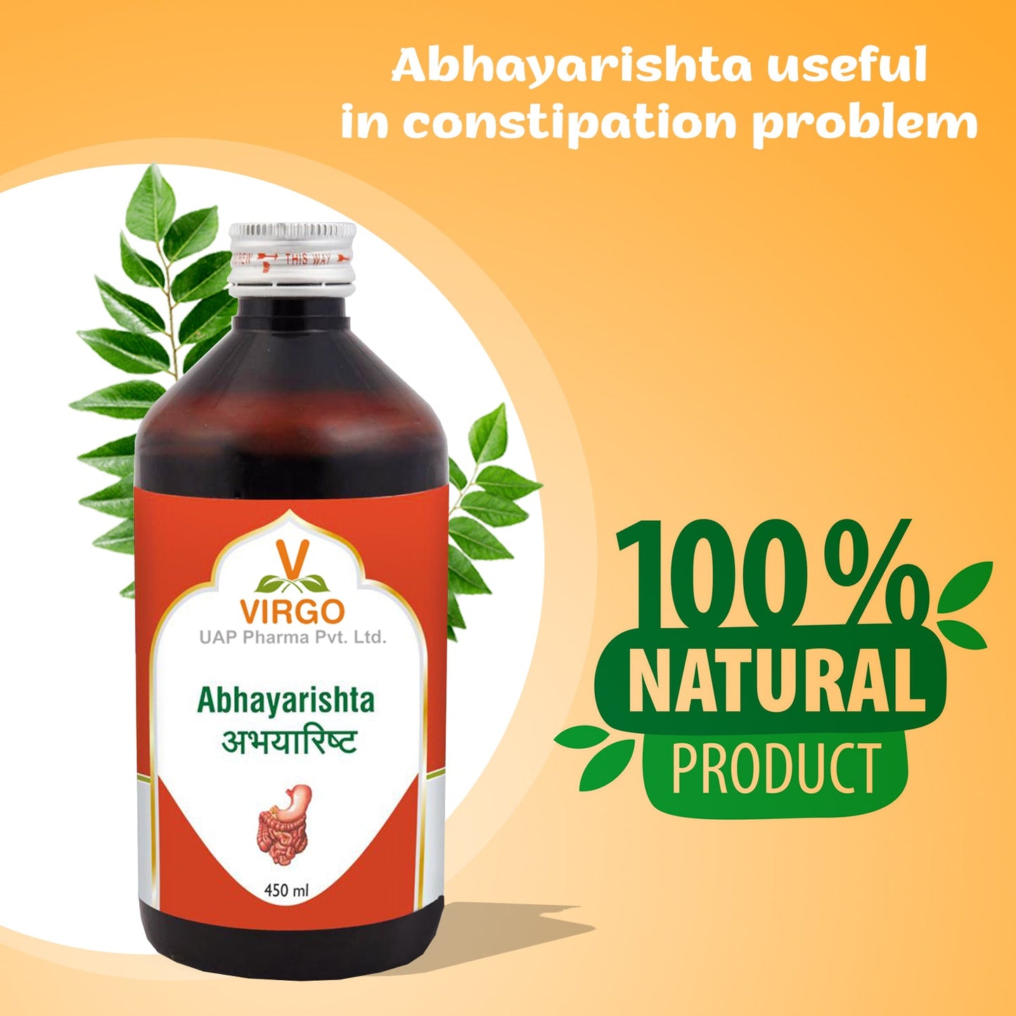Abhayarishta Ingredients Label Terminalia Chebula Haritaki — Virgo 450ml Riddhish Herbals