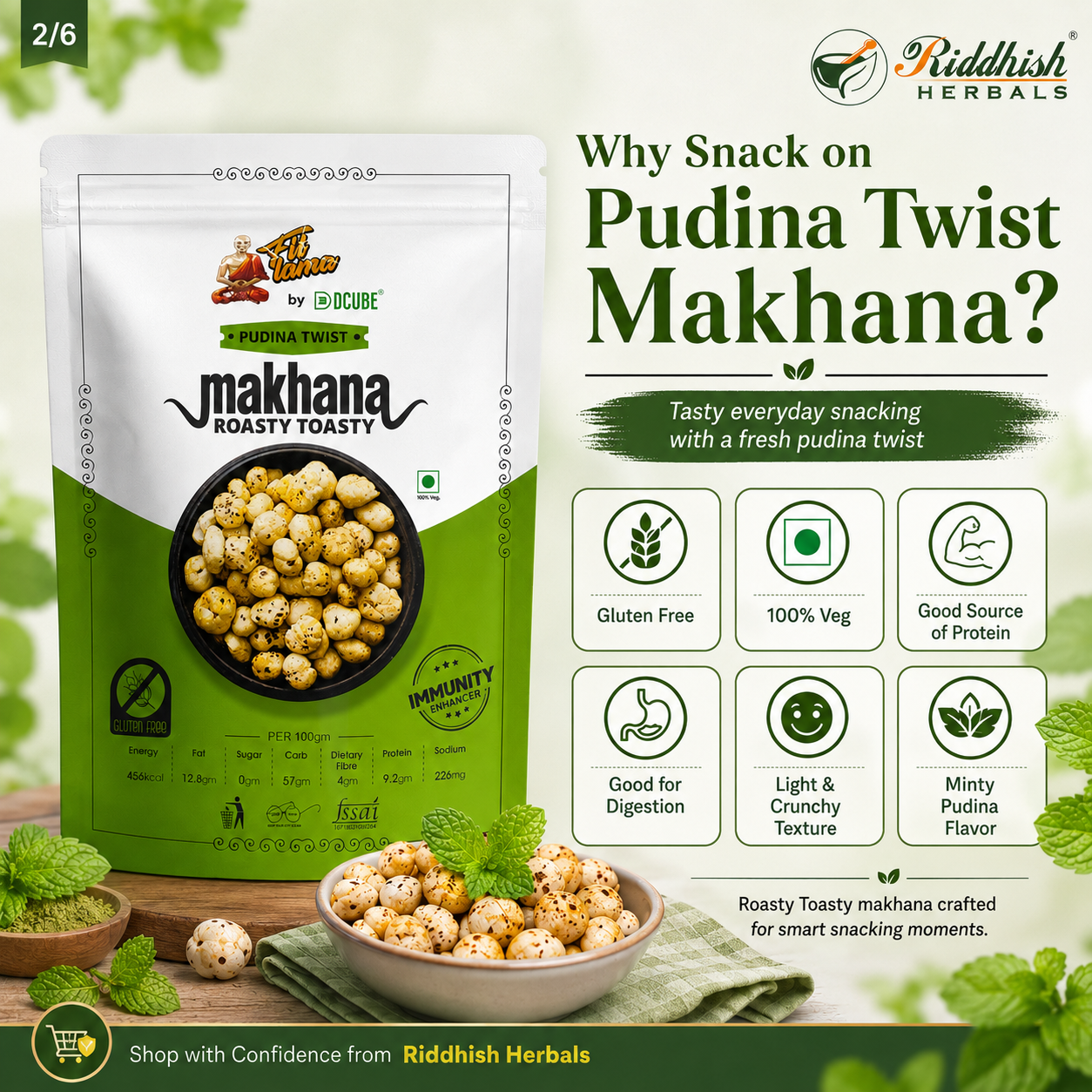 PUDINA TWIST MAKHANA 90GM