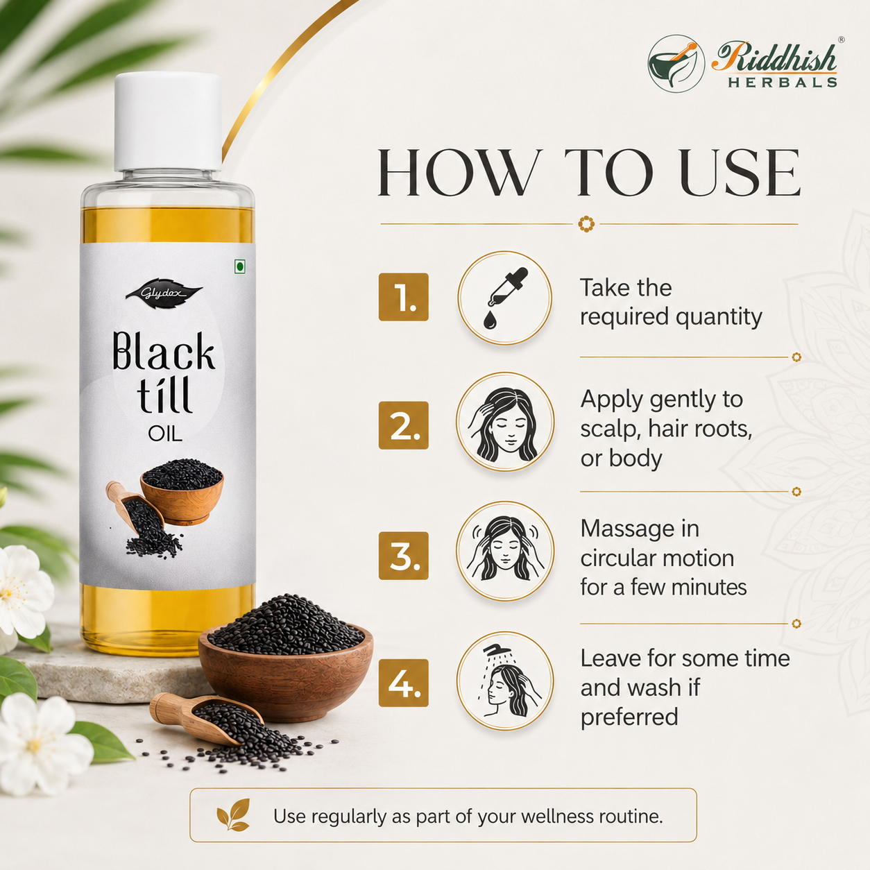 BLACK TIL OIL (50ML) | Natural Skin & Hair Health | GLYDEX PHARMACEUTICAL