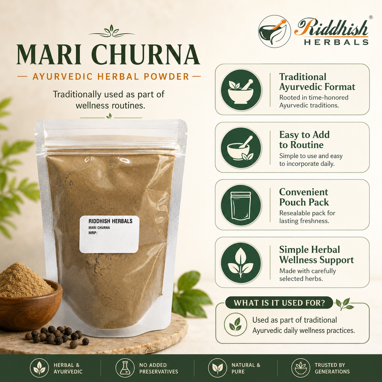 KALA MARI CHURNA 100G | Piper nigrum