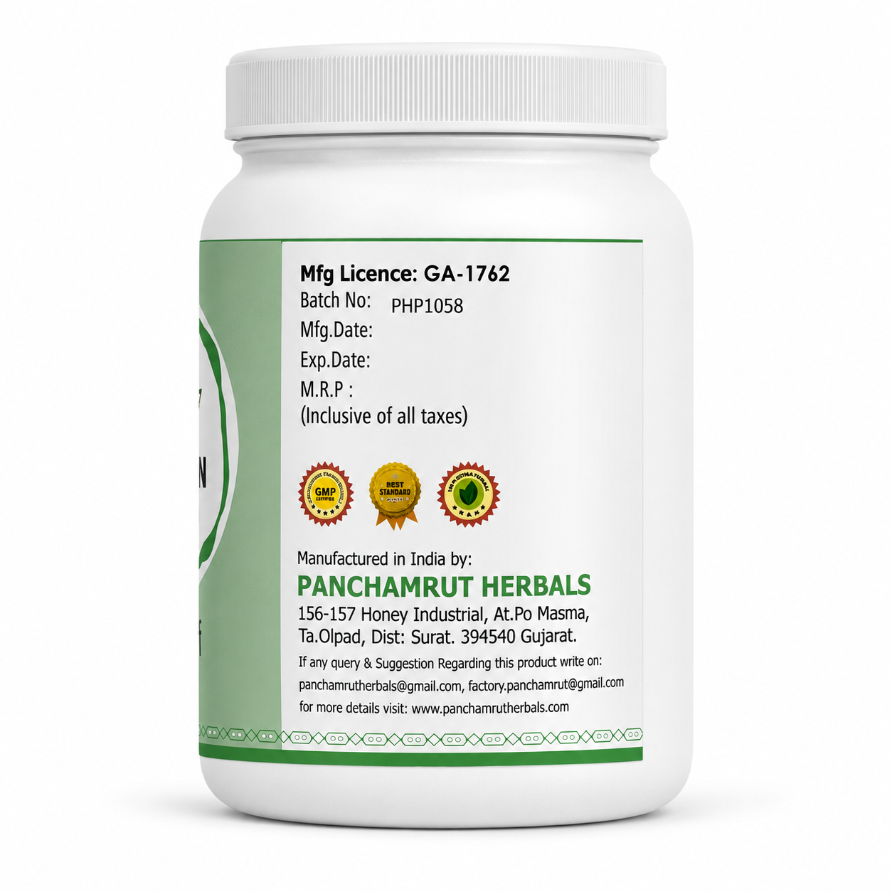 Panchamrut Rasayan Churna ingredients – Giloy, Gokshura and Amla in equal proportion | Riddhish Herbals