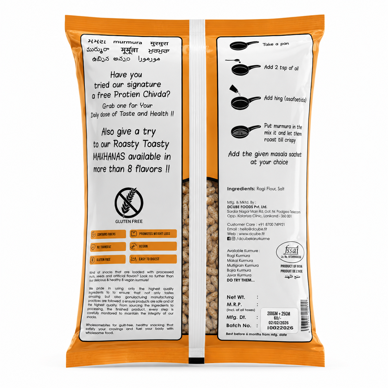 Ragi Mamra 200gm | Finger Millet Puffs | Nutritious Everyday Healthy Snack | Riddhish Herbals
