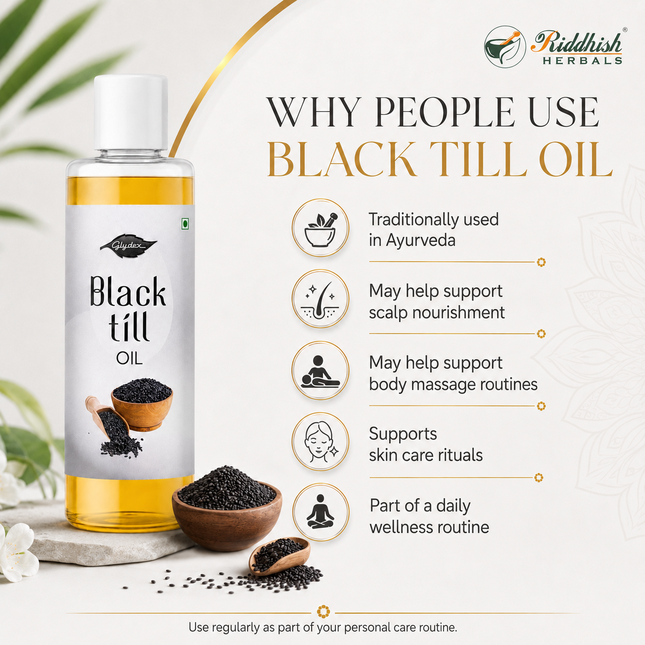 BLACK TIL OIL (50ML) | Natural Skin & Hair Health | GLYDEX PHARMACEUTICAL