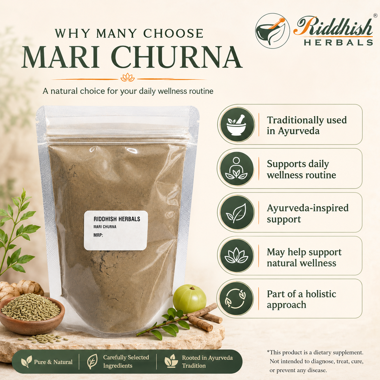 KALA MARI CHURNA 100G | Piper nigrum
