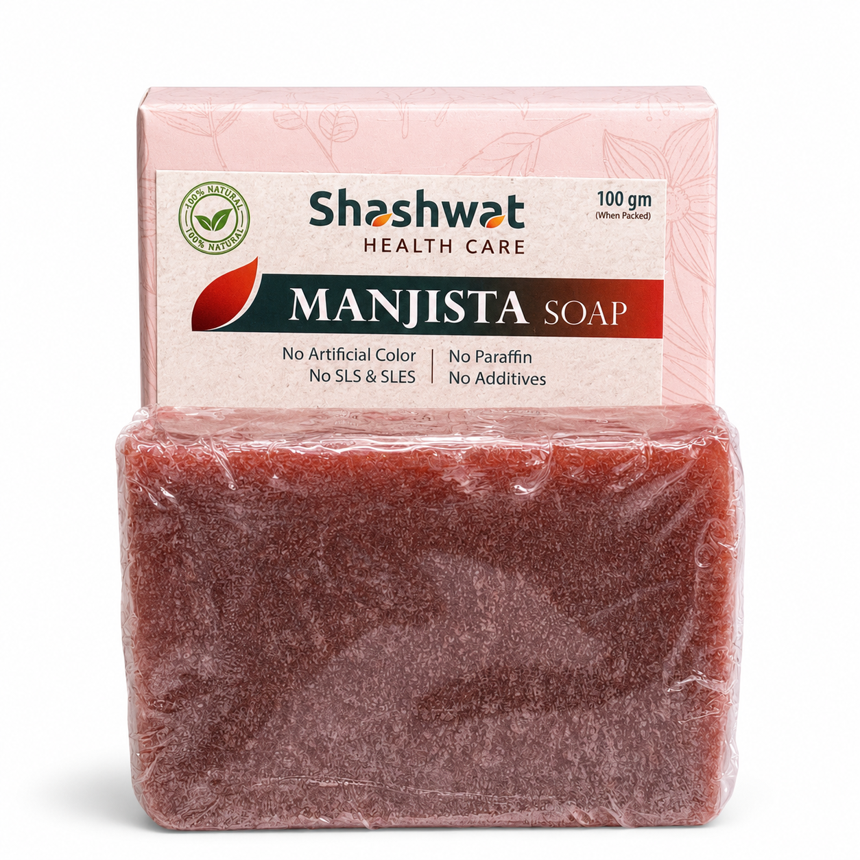 Manjistha Soap (Rubia cordifolia) | Ayurvedic Handmade Skin Tone & Blood-Purifying Soap | Riddhish Herbals | 100g