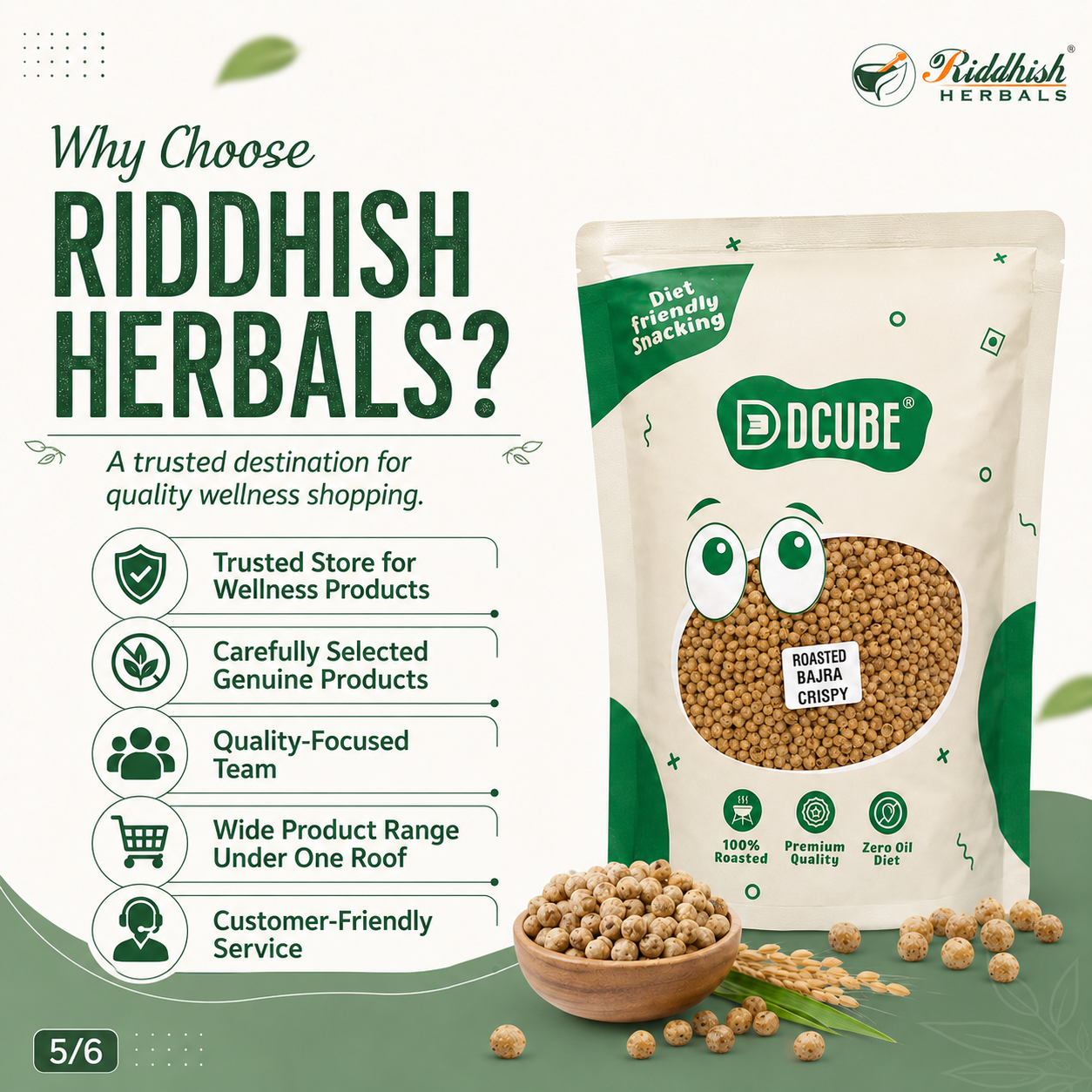 Roasted Bajra Crispy | Pearl Millet Roasted Snack | Nutrient-Rich Healthy Crunchy Snack | Riddhish Herbals