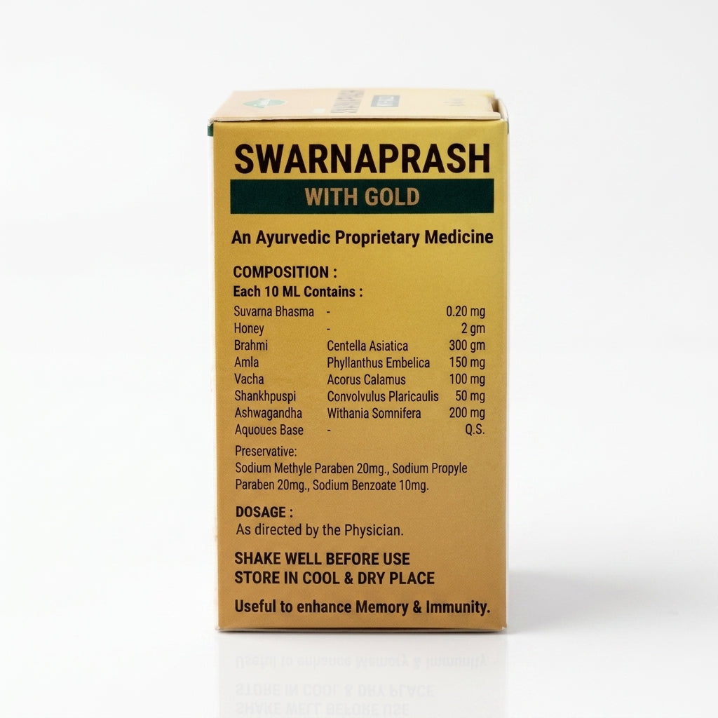 Tanvi Swarnaprash Gold Drops – Glydex Ayurvedic kids drops