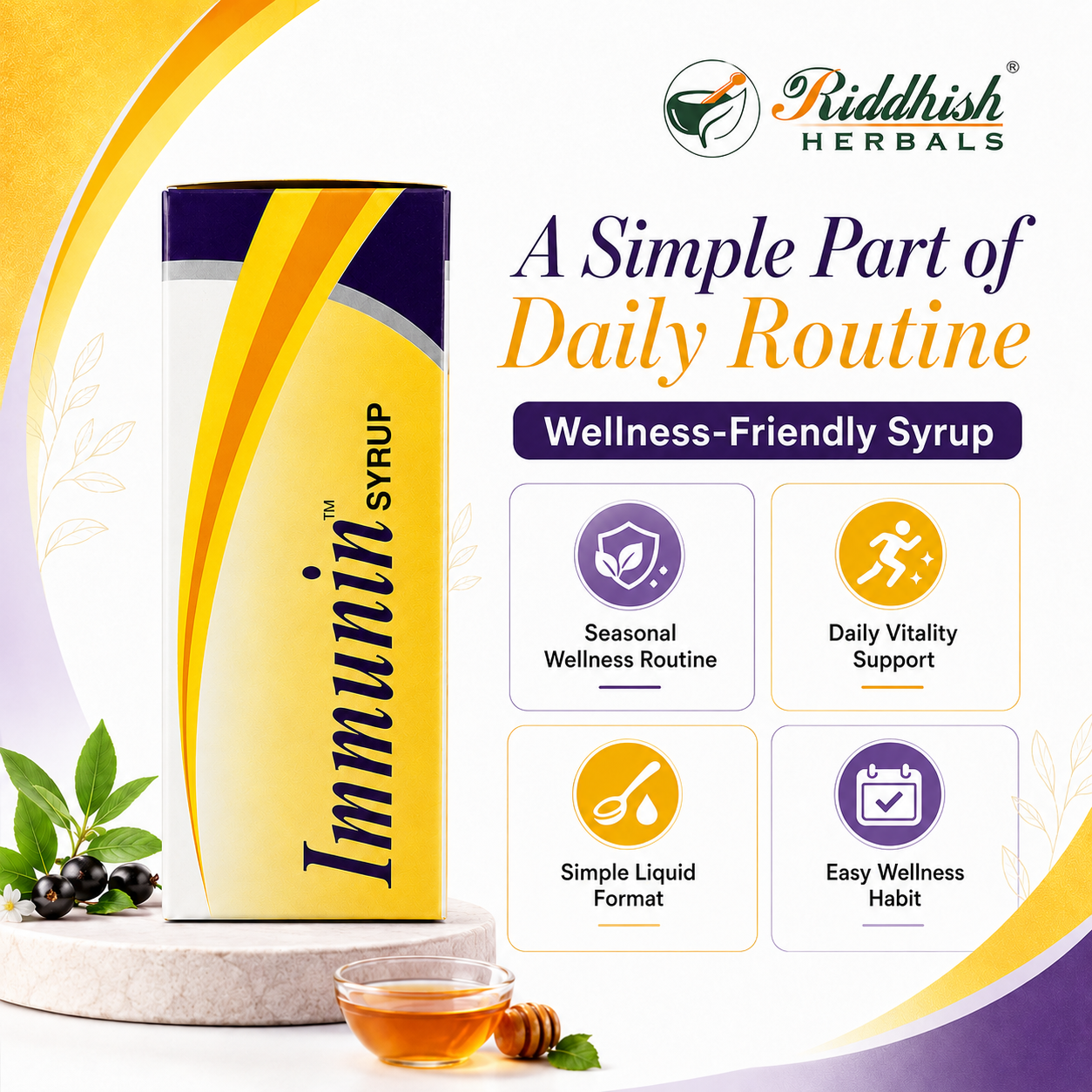 Immunin Syrup 200ml | Therachem Herbals | Ayurvedic Immunity & Energy Wellness Syrup | Ashwagandha & Moringa